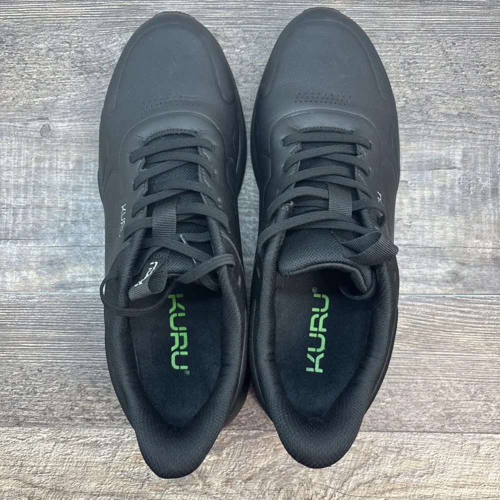 KURU Shift Men's 12 Sneaker Shoe‎ Jet Black Leather Anti-Slip Walking Work